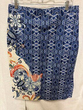 Anthropologie Moulinette Soeurs Becanour Pencil skirt sz 12 blue and white
